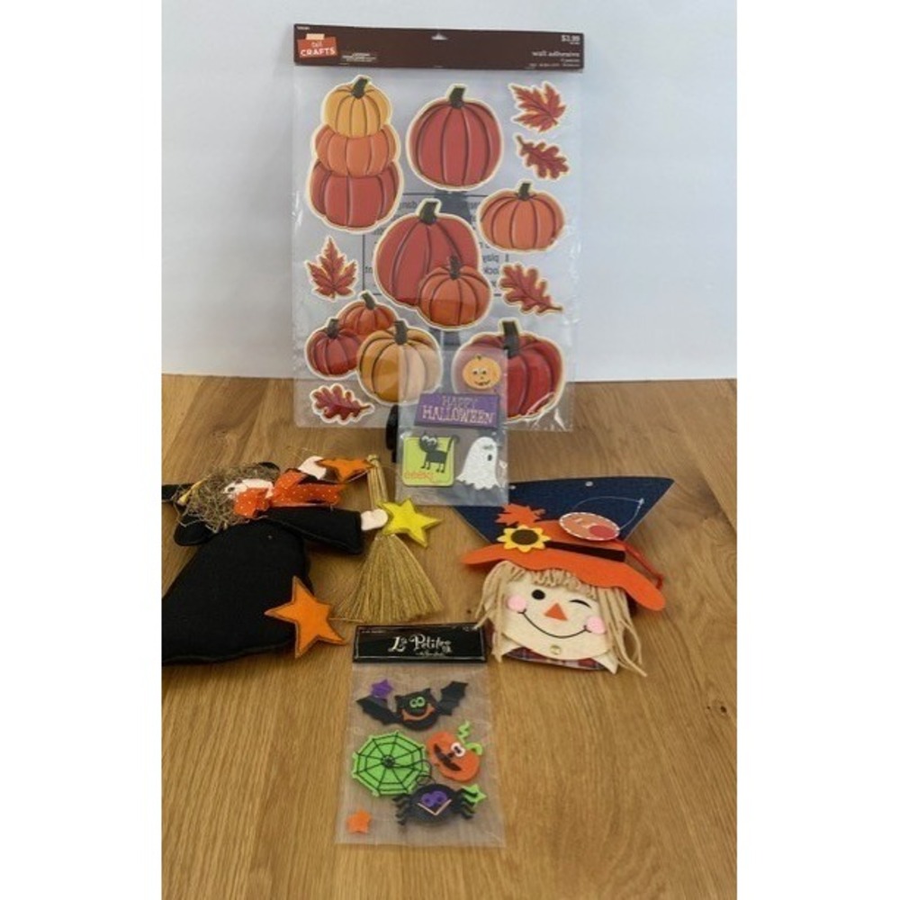 Mixed Brand Halloween Fall Decor Lot Multi Good Pumpkin Witch Felt